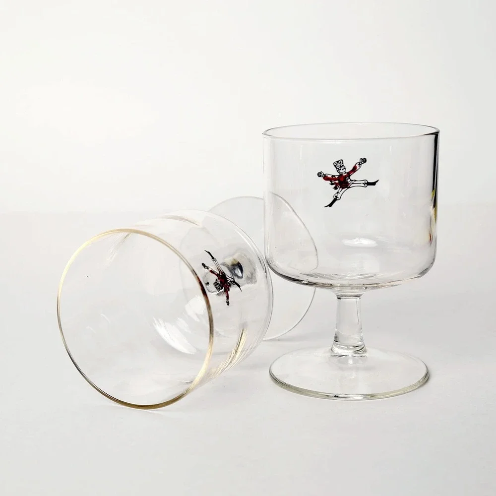 Pair of Vintage Gilbey's Vodka Glasses Barware‎